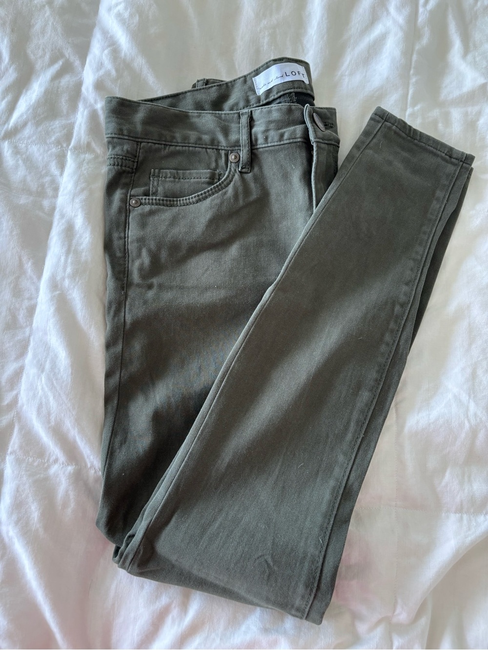 LOFT Women’s 00 Olive green Skinny Jeans Stretch Jeggings